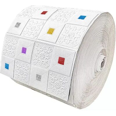 General Rouleau de papier peint autocollant mural 3D DIY, blanc, bleu, rose, gris, bloc de mousse souple, décoration murale pour cuisine, chambre, maison, étanche~0521 - Publicité General Rouleau de papier peint autocollant mural 3D DIY, blanc, bleu, rose, gris, bloc de mousse souple, décoration murale pour cuisine, chambre, maison, étanche~0521 - Publicité
