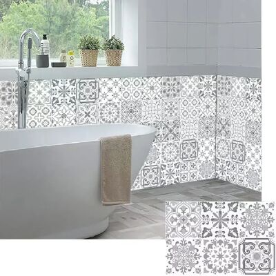 General Autocollant mural en carrelage à rayures gris clair 10/15/20 cm pour salle de bain, cuisine, table, papier peint décoratif à décoller et à coller~00649 - Publicité General Autocollant mural en carrelage à rayures gris clair 10/15/20 cm pour salle de bain, cuisine, table, papier peint décoratif à décoller et à coller~00649 - Publicité