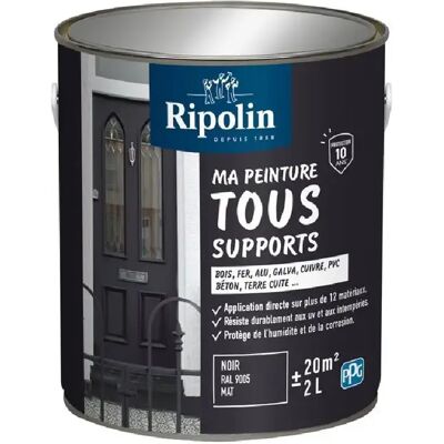 Ripolin Peinture multi-supports 2L Noir RAL 9005 Mat - Publicité Ripolin Peinture multi-supports 2L Noir RAL 9005 Mat - Publicité