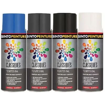 Sinto Peinture antirouille aérosol RAL 5010 Gentiane 400 ml réf. 925150 - Publicité Sinto Peinture antirouille aérosol RAL 5010 Gentiane 400 ml réf. 925150 - Publicité