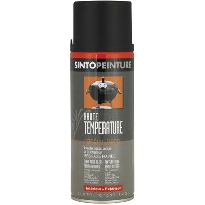 Peinture Aérosol Haute Température 400 ml SINTO - Noir - Réf. 925710 - Publicité Peinture Aérosol Haute Température 400 ml SINTO - Noir - Réf. 925710 - Publicité