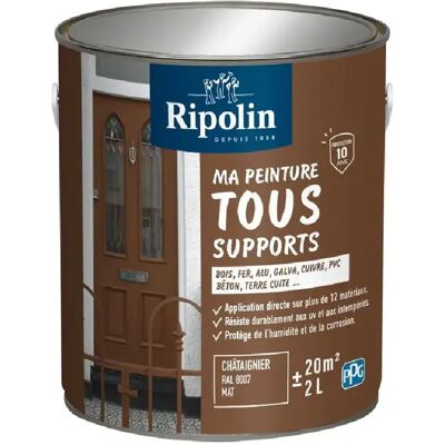 Ripolin Multi-support 484204 Peinture Châtaignier RAL 8007 2L Mat - Publicité Ripolin Multi-support 484204 Peinture Châtaignier RAL 8007 2L Mat - Publicité