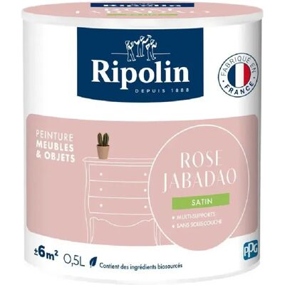 Ripolin O'Pur Peinture meubles & objets Satiné Rose Jabadao 0,5 L - Publicité Ripolin O'Pur Peinture meubles & objets Satiné Rose Jabadao 0,5 L - Publicité