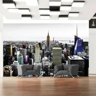 Papel de Parede ARTGEIST Iridescent Skyscrapers (200x140 cm) - Wallpaper - Publicité Papel de Parede ARTGEIST Iridescent Skyscrapers (200x140 cm) - Wallpaper - Publicité