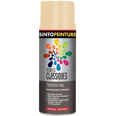 SINTO Peinture multi-supports - Beige satiné 400 ml - Publicité SINTO Peinture multi-supports - Beige satiné 400 ml - Publicité