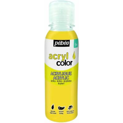 Peinture Acrylique Jaune PÉBÉO - Multi-surfaces - 150ml - Publicité Peinture Acrylique Jaune PÉBÉO - Multi-surfaces - 150ml - Publicité