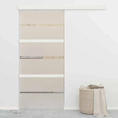 vidaXL Porte Coulissante ESG Verre et Aluminium 90x205 cm Argenté - Porte Coulissante - Publicité vidaXL Porte Coulissante ESG Verre et Aluminium 90x205 cm Argenté - Porte Coulissante - Publicité