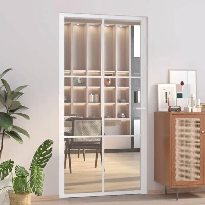 vidaXL Porte intérieure blanche 102,5x201,5 cm Verre ESG et Aluminium - Porte intérieure - Publicité vidaXL Porte intérieure blanche 102,5x201,5 cm Verre ESG et Aluminium - Porte intérieure - Publicité