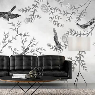 Artgeist Birds in the Garden (Third Variant) - 200x140 - Publicité Artgeist Birds in the Garden (Third Variant) - 200x140 - Publicité