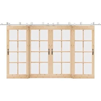 Kit de quincaillerie pour porte coulissante en acier inoxydable 200/400cm - Publicité Kit de quincaillerie pour porte coulissante en acier inoxydable 200/400cm - Publicité