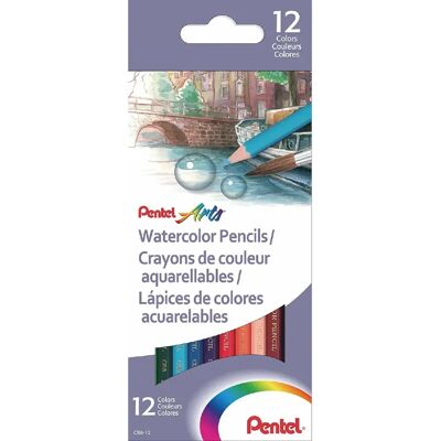 Carlotta Pentel 12 Crayons Couleur Aquarellables - Publicité Carlotta Pentel 12 Crayons Couleur Aquarellables - Publicité