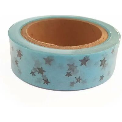Ruban Washi Bleu Rayher - Étoiles Argentées - 15 m x 15 mm - Publicité Ruban Washi Bleu Rayher - Étoiles Argentées - 15 m x 15 mm - Publicité