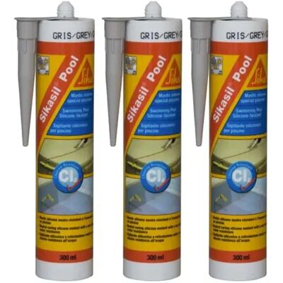 SIKA Sikasil Pool Mastic - Gris - 300ml - Imperméable & Flexible - Publicité SIKA Sikasil Pool Mastic - Gris - 300ml - Imperméable & Flexible - Publicité