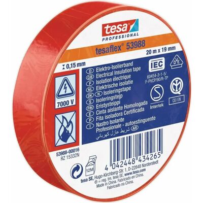 Ruban isolant TESA Rouge - 20m x 19mm - Type de produit - Publicité Ruban isolant TESA Rouge - 20m x 19mm - Type de produit - Publicité