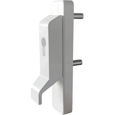 Poignée de porte fixe blanche Bricard Manoeuvre pour serrure antipanique exterieure reversible - Publicité Poignée de porte fixe blanche Bricard Manoeuvre pour serrure antipanique exterieure reversible - Publicité