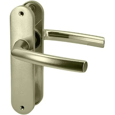 Paire de poignées sur plaques aluminium blindé 190 mm porte intérieur sans clés Bricard Osmose - Publicité Paire de poignées sur plaques aluminium blindé 190 mm porte intérieur sans clés Bricard Osmose - Publicité