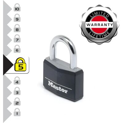 Master Lock - Aluminium noir - Publicité Master Lock - Aluminium noir - Publicité