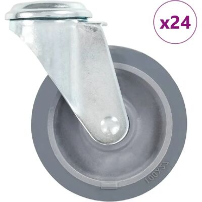 vidaXL 24 pcs Roulettes pivotantes avec trou de fixation - Pour meubles & équipements - Publicité vidaXL 24 pcs Roulettes pivotantes avec trou de fixation - Pour meubles & équipements - Publicité