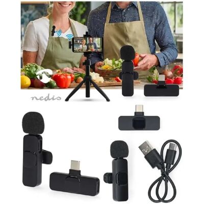 Nedis Microphone Cravate PC Portable- Smartphone-Tablette - Sans Fil - USB Type-C- USB-C- Femelle Bouton marche arrêt intégré - Publicité Nedis Microphone Cravate PC Portable- Smartphone-Tablette - Sans Fil - USB Type-C- USB-C- Femelle Bouton marche arrêt intégré - Publicité