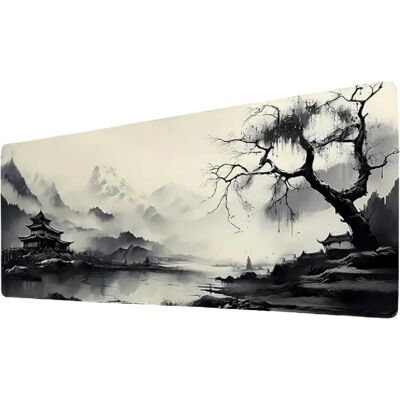 INF Tapis de Souris Extra Large Antidérapant avec Bord Cousu - Design Peinture à l'Encre Tradi - Publicité INF Tapis de Souris Extra Large Antidérapant avec Bord Cousu - Design Peinture à l'Encre Tradi - Publicité