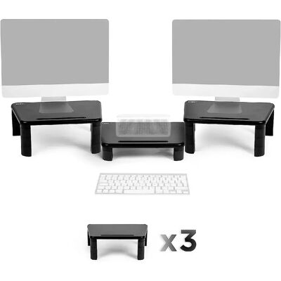 Duronic DM056 Rehausseurs pour 3 Moniteurs Support Pour 3 Ecrans d'Ordinateur et Ecran de Bureau Hauteur Réglable pour Bureau Charge Maximale de 10 kg Noir - Publicité Duronic DM056 Rehausseurs pour 3 Moniteurs Support Pour 3 Ecrans d'Ordinateur et Ecran de Bureau Hauteur Réglable pour Bureau Charge Maximale de 10 kg Noir - Publicité