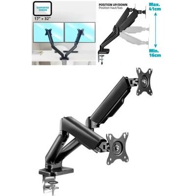Advance Support double écran PC Ergomount Dual - 32 pouces - Publicité Advance Support double écran PC Ergomount Dual - 32 pouces - Publicité