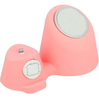 Support de bureau 3-en-1 pour Apple Watch et AirPods - Rose - Publicité Support de bureau 3-en-1 pour Apple Watch et AirPods - Rose - Publicité