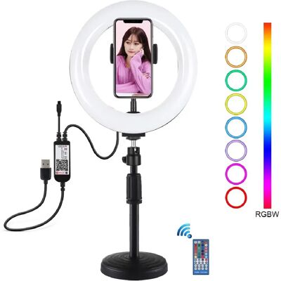 Yonis Ring Light LED 20cm RGBW Pour Vlogging - Publicité Yonis Ring Light LED 20cm RGBW Pour Vlogging - Publicité