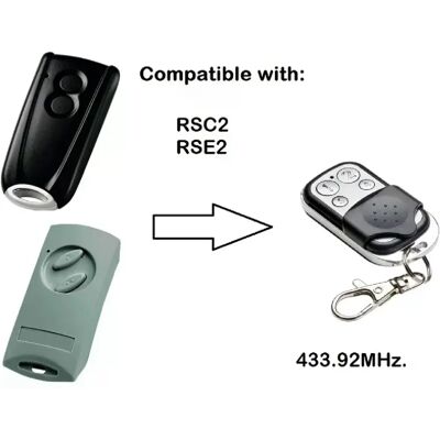 Générique Télécommande garage compatible RSE2 RSC2 433MHz - Publicité Générique Télécommande garage compatible RSE2 RSC2 433MHz - Publicité