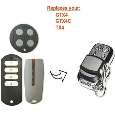 Générique Télécommande Ouvre-Porte GTX4 Compatible - Publicité Générique Télécommande Ouvre-Porte GTX4 Compatible - Publicité