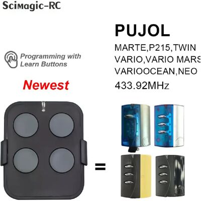 Générique PUJOL Télécommande 433.92MHz Pour Garage - Publicité Générique PUJOL Télécommande 433.92MHz Pour Garage - Publicité
