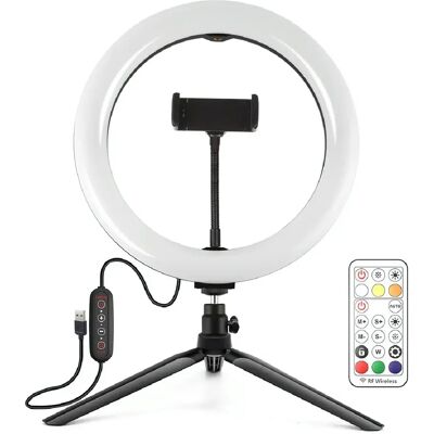 Yonis Ring Light LED 26cm Avec Trépied Et Télécommande - Publicité Yonis Ring Light LED 26cm Avec Trépied Et Télécommande - Publicité