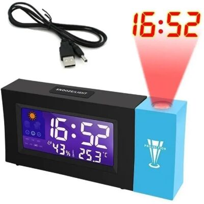 Yonis Horloge Réveil Projection Météo USB LCD - Publicité Yonis Horloge Réveil Projection Météo USB LCD - Publicité