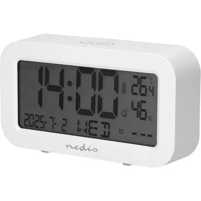 Nedis Réveil Numérique avec Écran LCD Date Température Fonction Snooze Blanc - Publicité Nedis Réveil Numérique avec Écran LCD Date Température Fonction Snooze Blanc - Publicité
