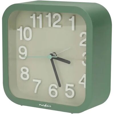 Nedis Réveil de Table Analogique Mouvement d'Horloge Silencieux avec Fonction Snooze Vert - Publicité Nedis Réveil de Table Analogique Mouvement d'Horloge Silencieux avec Fonction Snooze Vert - Publicité