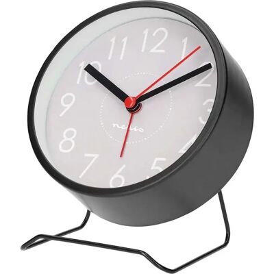 Nedis Réveil Analogique Design Rond avec Pied en Métal et Fonction Snooze Noir - Publicité Nedis Réveil Analogique Design Rond avec Pied en Métal et Fonction Snooze Noir - Publicité