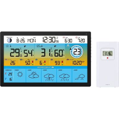 Optex Station météo Wi-Fi grand écran 373mm - Prévisions 5 jours - Publicité Optex Station météo Wi-Fi grand écran 373mm - Prévisions 5 jours - Publicité