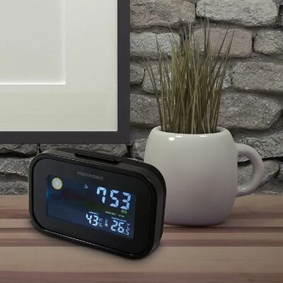 Metronic réveil digital LCD – Blanc et noir - Publicité Metronic réveil digital LCD – Blanc et noir - Publicité