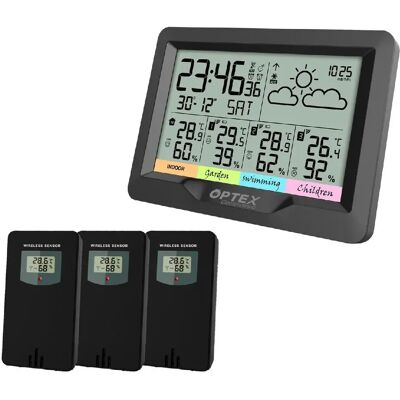 Optex - 990045 - 3 Sondes Sans Fil - Radio-Pilotée - Station Météo - Publicité Optex - 990045 - 3 Sondes Sans Fil - Radio-Pilotée - Station Météo - Publicité