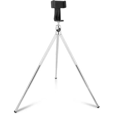 Trépied Smartphone LinQ Argenté Extensible - Rotation à 360°, Pliable - Publicité Trépied Smartphone LinQ Argenté Extensible - Rotation à 360°, Pliable - Publicité
