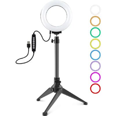 Yonis Ring Light LED RGBW 12cm Avec Trépied - Publicité Yonis Ring Light LED RGBW 12cm Avec Trépied - Publicité