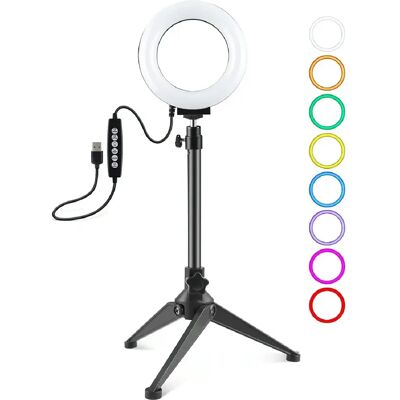 Yonis Ring Light LED RGBW 12cm Avec Trépied - Publicité Yonis Ring Light LED RGBW 12cm Avec Trépied - Publicité