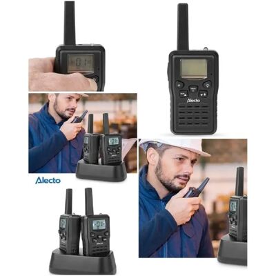 Ensemble talkie-walkie - ALECTO - 2 combinés - Portée 10 km - 8 canaux - Recharge USB-C - Publicité Ensemble talkie-walkie - ALECTO - 2 combinés - Portée 10 km - 8 canaux - Recharge USB-C - Publicité