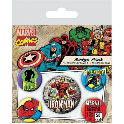 Pyramid international Pack de 5 badges Iron Man - Publicité Pyramid international Pack de 5 badges Iron Man - Publicité