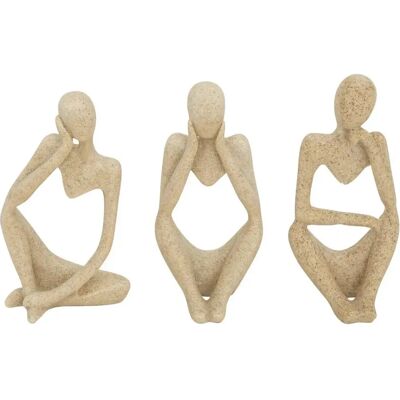 ATMOSPHERA Lot de 3 Statuettes Femmes Aby 11cm Beige - Publicité ATMOSPHERA Lot de 3 Statuettes Femmes Aby 11cm Beige - Publicité
