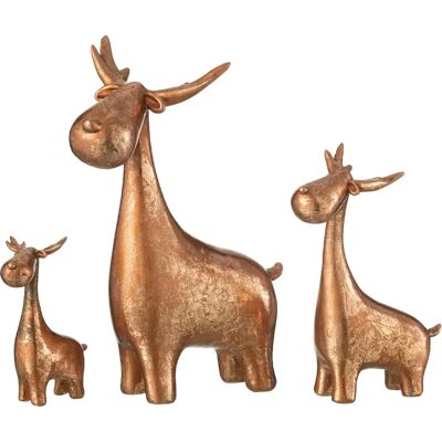 Paris Prix Lot de 3 Cerfs Déco Résine 25cm Cuivre - Publicité Paris Prix Lot de 3 Cerfs Déco Résine 25cm Cuivre - Publicité