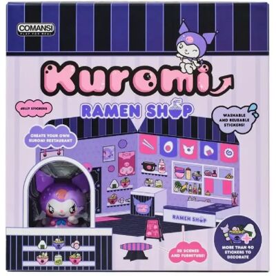 Comansi Hello Kitty and Friends - Mini Figurine Maison des autocollants Kuromi Ramen Shop - Publicité Comansi Hello Kitty and Friends - Mini Figurine Maison des autocollants Kuromi Ramen Shop - Publicité