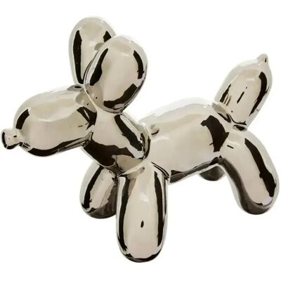 ATMOSPHERA Statuette Déco Chien en Céramique Théo 19cm Argent - Publicité ATMOSPHERA Statuette Déco Chien en Céramique Théo 19cm Argent - Publicité