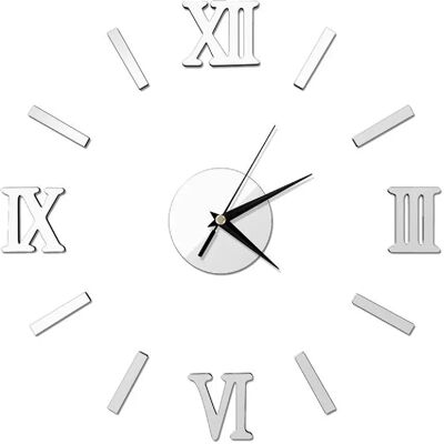 Yonis Horloge murale quartz ronde - Argent - Publicité Yonis Horloge murale quartz ronde - Argent - Publicité