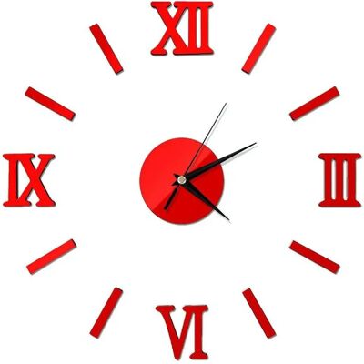 Yonis Horloge murale ronde - Rouge - Publicité Yonis Horloge murale ronde - Rouge - Publicité